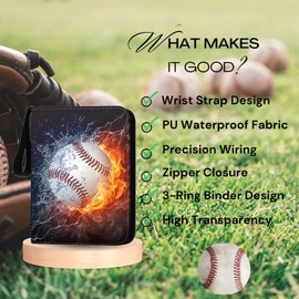 Baseball Card Binder 900 Pockets, Trading Card Collection Sports Card Binder with 50 Removable Sleeves, Double Sided Pocket Sport Card Holder PU Leather Collectible Trading Card Albums Storage