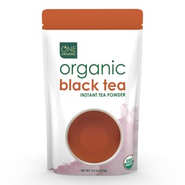 ONE ORGANIC Instant Tea Powder (Black) – 4.4 oz. – 125 Servings – USDA Certified Organic – 100% Pure Tea - Instant Hot or Iced – Unsweetened
