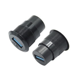 2Pcs USB 3.0 Panel Mount Connector Socket, USB A Female to Female Fixed Pass Through Module with Dustcap, USB 3.0 High Speed Data Extension Coupler Adapter