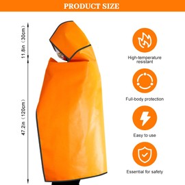 SP ESCRIY Fireproof Cloak Hooded Fire Escape Blanket Emergency Fire Escape Cape