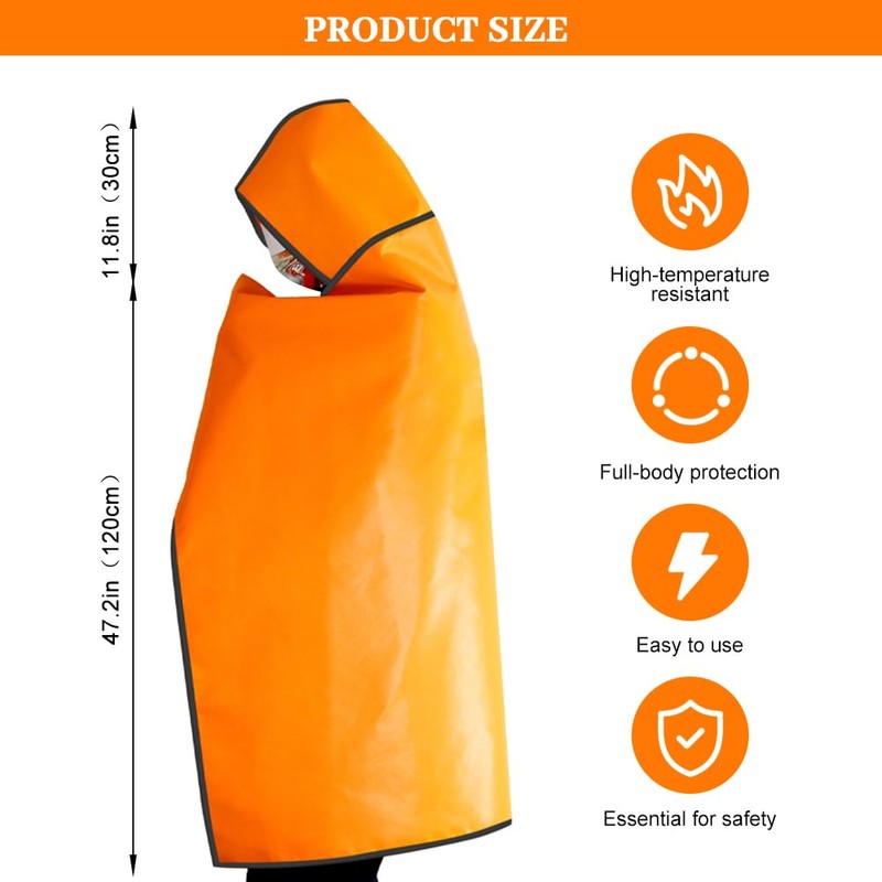 SP ESCRIY Fireproof Cloak Hooded Fire Escape Blanket Emergency Fire