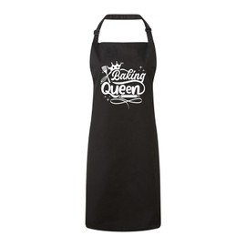 Hoolaroo Funny Baking Queen Apron For Women, Kitchen Gift For Men, Cooking Present For Chef (Black)