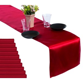 MDS Pack de 15 boda 30,5 x 274,3 cm Camino de mesa de raso para boda banquete Decoración más de 30 Color, Manzana roja, 1