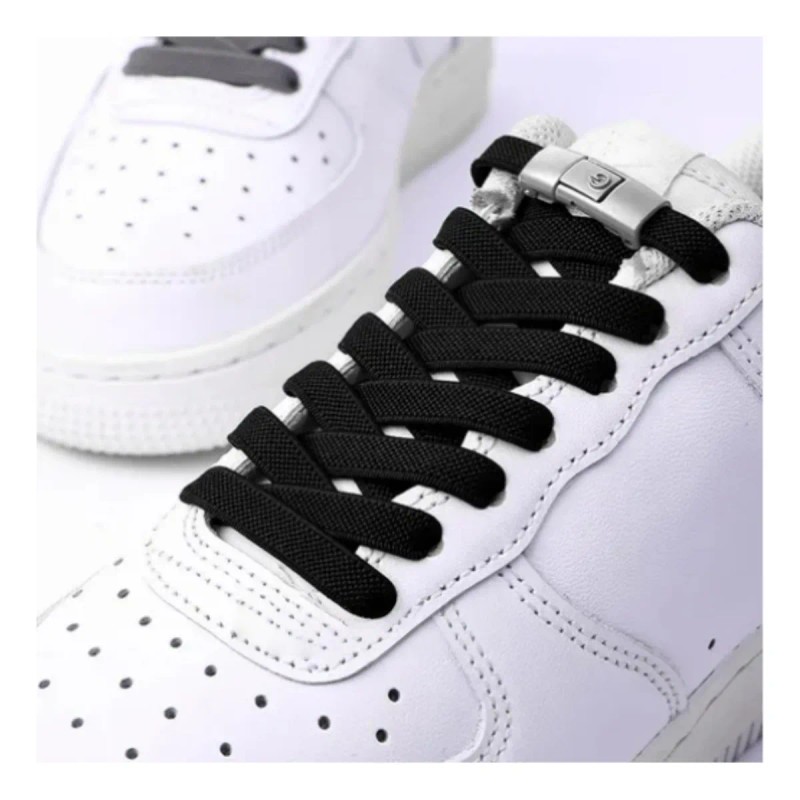 6 Pares Agujetas Sin Nudo Elásticas Hebilla Metal Para Tenis