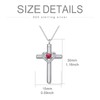AOBOCO Cross Necklace for Ashes, Sterling Silver Birthstone Cross Urn