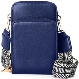 Borivilla Crossbody Cellphone Purse Women Touch Screen Bag RFID Blocking Wallet Handbag Shoulder Strap, E_dark_blue, Large, Crossbody
