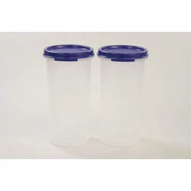 TUPPERWARE Circular 650 ml Blue (2) Decorative Baking Magic Tin for Coffee Pads Storage