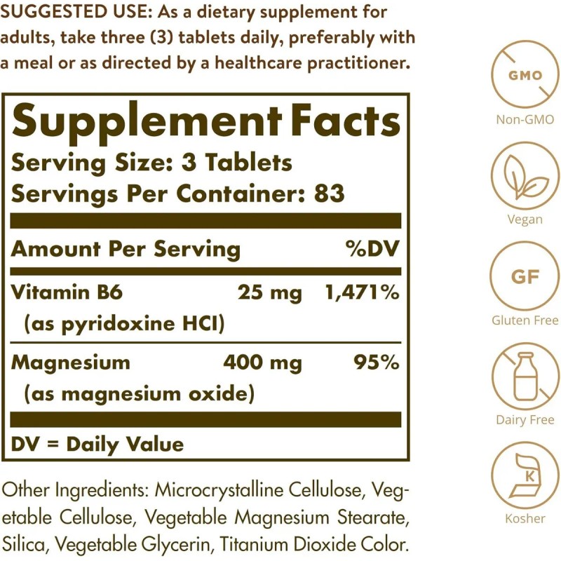 Magnesio Con Vitamina B6 X 250 Comprimidos