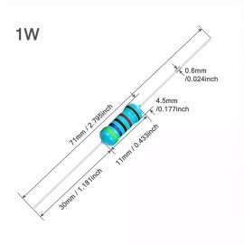 47K Ohm metal film resistor 1W 10 PCS 47K  Ohm 1 Watts Metal Film Resistors 1% Tolerance  Shipped  From USA