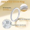 Suplight 925 Sterling Silver Eternity Rings, Stackable Cubic Zirconia Rings