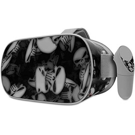 Decal Style Skin Wrap Compatible with Oculus Go Headset - Skulls Confetti White (Oculus NOT Included)