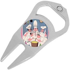NewCharms Chefs Golf Ball Marker Divot Repair Tool Bottle Opener
