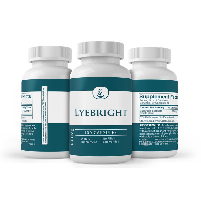 Pure Original Ingredients Eyebright, (100 Capsules) Always Pure, No Additives
