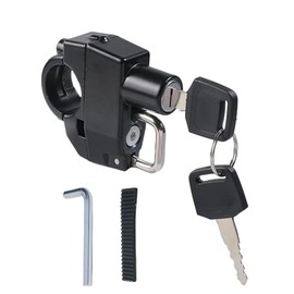 Flaconi Motorcycle Helmet Lock, Universal Helmet Lock Motorcycle Lock Anti-Theft Helmet Safety Lock Set with 2 Keys, Suitable for Motorcycles, Sports Motorcycles, Scooters, Dirt Bikes
