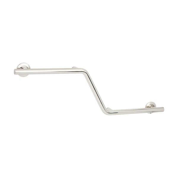 Seachrome Bathroom Grab Bar, 38 inch Stainless Steel, Right Handed Zuma Bar, 1 1/4 inch Diameter, Handicap Grab Bar, Safety Rail, Polished Stainless (Model: GWR-3638-QCR-PS)