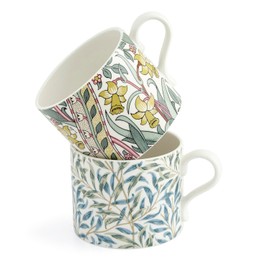 Portmeirion Home & Gifts Spode Morris & Co Daffodil & Willow Bough Design Set of 2 Mugs Boxed Portmeirion, Multi Coloured (MCOJ8726-XG)