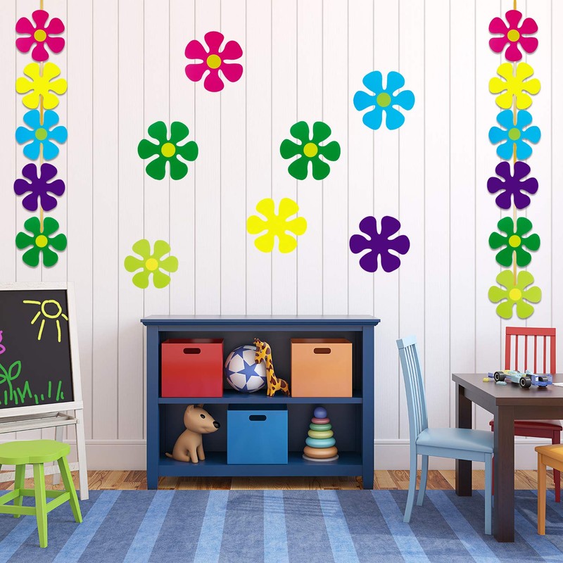 Outus 60 Pieces Flower Shaped Cutouts 60s 70s 80s Mini