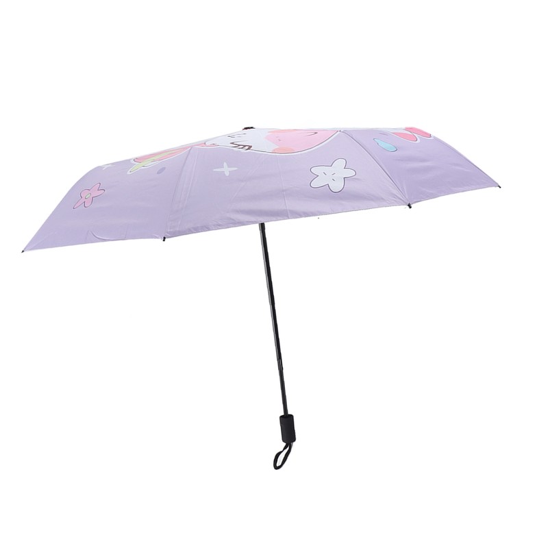 Children Umbrella 3 Fold Reflective Edge Cartoon Portable Kids Sun