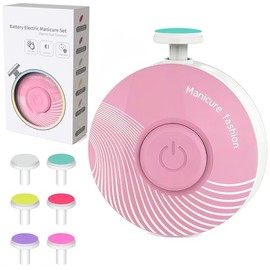 Baby Nail Trimmer Electric, Easy & Safe Baby Nail File for Newborn Infant Toddler, Whisper-Quiet Baby Nail Clipper, 6 Grinding Heads, Baby Pink, Baby 
