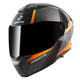 Bogotto Ezion Flip-Up Helmet, Matte Black/Orange, L