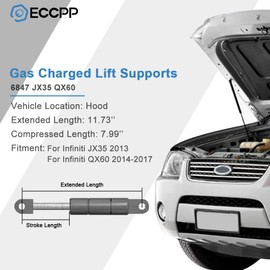 ECCPP Lift Support Replacement 2pcs Hood Struts Gas Springs Fit for Infiniti JX35 3.5L 2013,for Infiniti QX60 2.5L 2014-2017,for Infiniti QX60 3.5L 2014-2017
