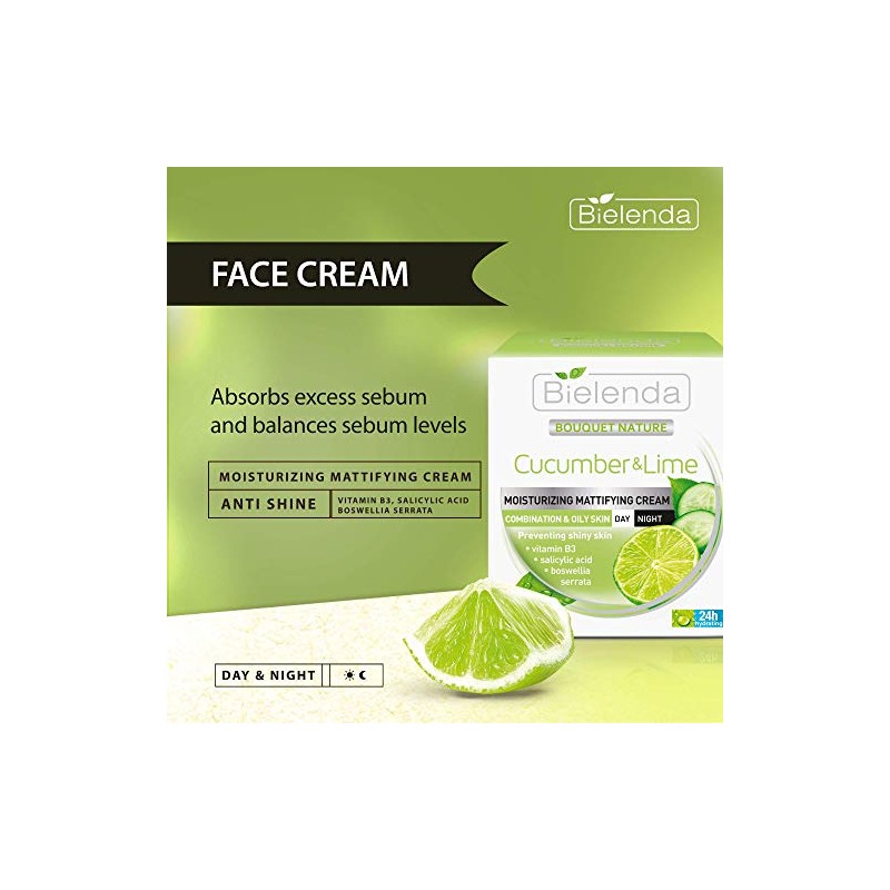 Bielenda Bielenda cucumber & lime anti-shine cream day/night 50ml