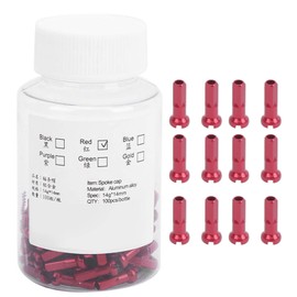 Bicycle Spoke Nipples, GUB Pack of 100 Bicycle Aluminium Alloy Spoke Caps Spoke Cover Nipple Cycling Accessories for Mountain Road Bicycles, 2 mm / 0.08 inch Inner Diameter (Red)