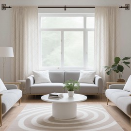 Hei!Dear Blackout Curtain Rods for Windows 28 to 48 Inch (2.33-4Ft),1'' Heavy Duty Adjustable Wrap Around Curtain Rods for Room Darkening, Modern Decorative Drapery Rod for Bedroom, Brown