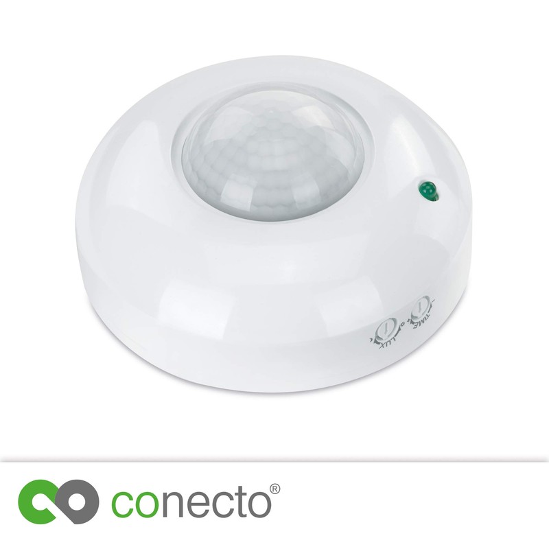 conecto Outdoor Motion Sensor for LEDs and Lamps, Surface-Mounted, Ceiling