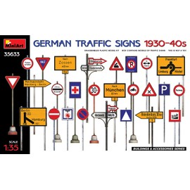 MiniArt MIN35633 1:35-German Traffic Signs 1930-40's, Unpainted