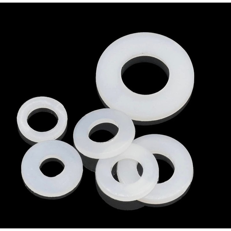 MACHSWON 50pcs White Nylon Flat Gaskets M18 ID 32mm OD