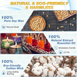 Velas Aromaticas Decorativas Juego de 4 Piezas (2.5 Onzas) Velas Aromaticas Relajantes de 100% Pura Cera de Soya para Aliviar el Estrés, Velas Relajantes Set de Regalo de Velas Regalos para Mujer para Día de San Valentín, Cumpleaños, Navidad, Boda, Yoga,