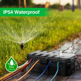 [2 Pack] Outdoor Electrical Box Waterproof, Flemoon Medium Weatherproof Electrical Box (11.5x5.2x4 inch) w/ 6 Cable Entry Ports, Extension Cord Cover for Power Strip, Timer, Plug, Holiday Light, Black