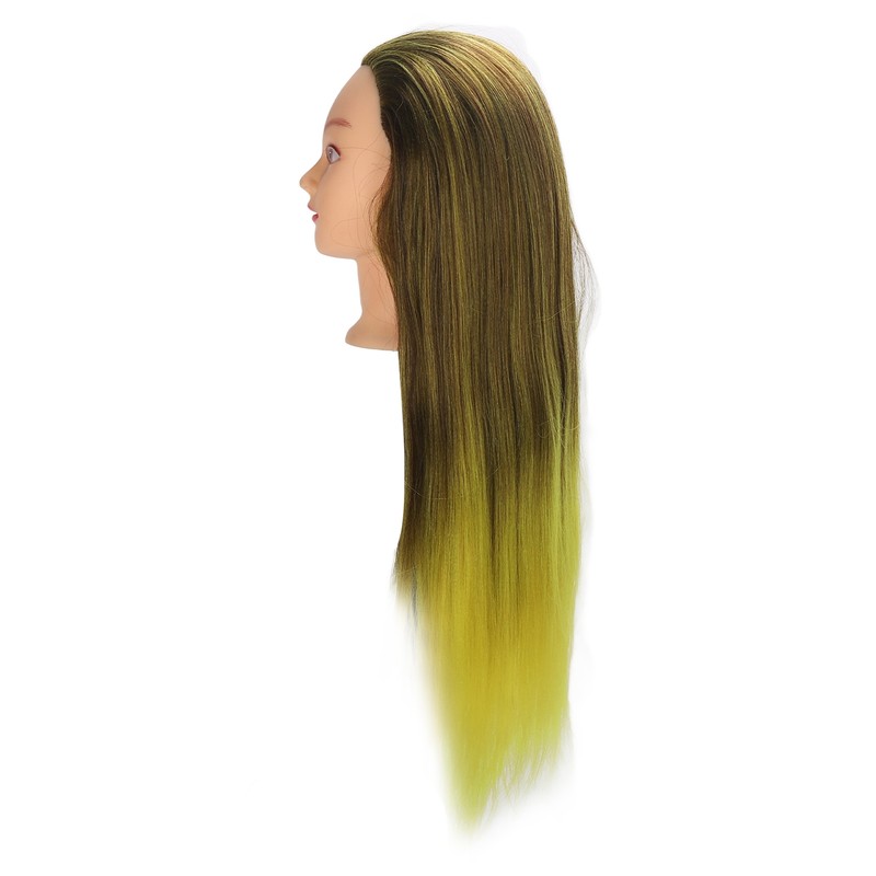 Hair Mannequin Head Simulation Ink Yellow Colour Mixture Gradient Hair