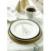 GreenGate Lucie Xmas Table Runner White with Fir Trees Embroidered