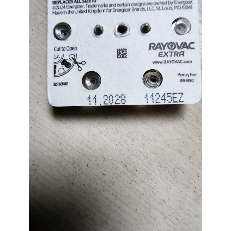 Rayovac Hearing Aid Batteries, Size 10, 6 Pack, Rayovac, Long