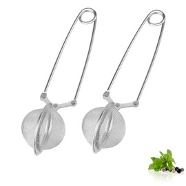 Yeenano Tea Strainer,2 PCS Stainless Steel Tea Infuser with Handle in Ball Shape,Tea Leaf Coffee Strainer,tea bag strainer,Teas Strainer Fine Mesh,Mini Sieve for Loose Teas Spices and Herbs