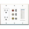 RiteAV - (3 Gang) 15A Power Outlet Mesh-Brush 2 HDMI