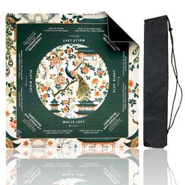 32.5" American Mahjong Mat with Carrying Bag Rolled No-Crease Green