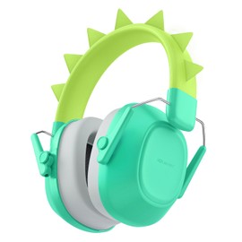 iClever Noise Cancelling Headphones for Kids, SNR 29dB Safety Noise Reduction Earmuffs (Dinosaur Green)