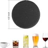 Emapoy 4 Inch Slate Coaster, 6 Pack Slate Coasters, Black