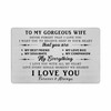 FALOGI To My Gorgeous Wife Gifts Engraved Wallet Card, Wife