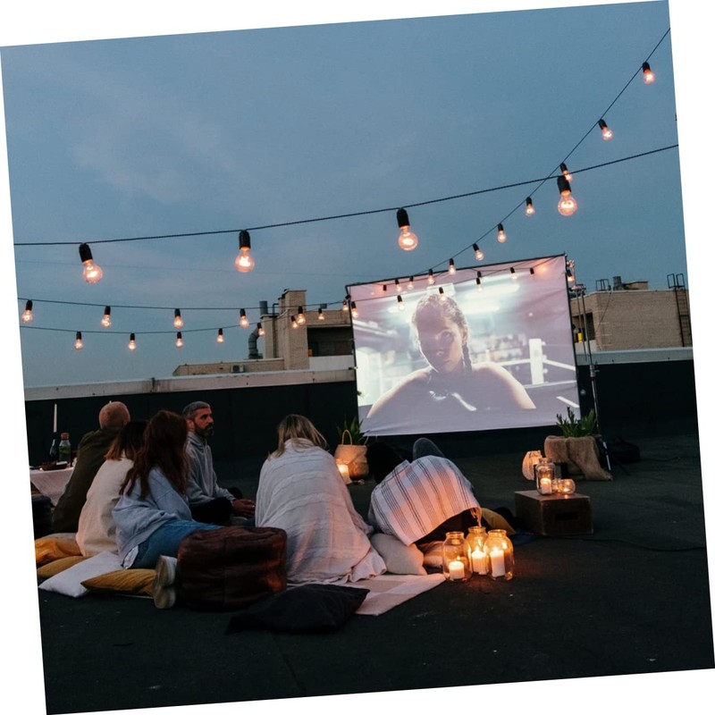 KOMBIUDA 1 Set Portable Folding Projection Screen Cloth for Outdoor