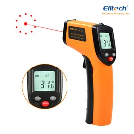 Elitech Infrared Thermometer Gun for Cooking, Home Repairs, Handheld Non Contact Digital Laser Temperature Gun with Backlight, Adjustable Emissivity, -58℉ to 896℉(-50~380°C), DIT-220
