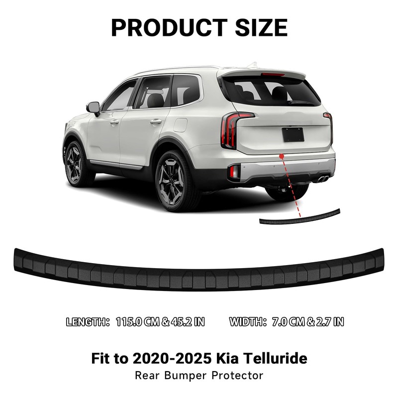 Hellet Rear Bumper Protector for Kia 2020-2025 Telluride Accessories Matte