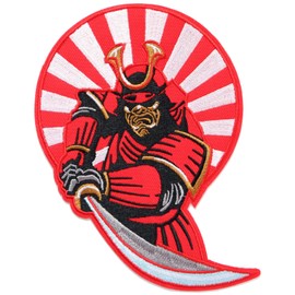 Patch, Musha, Samurai, Samurai, Iron, Embroidery Patch, Instruction Manual Included (Japanese)