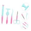 OHPHCALL 1set Portable Eyebrow Tweezers Kit Grip Tweezers for Lash