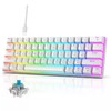 HTUTWOO 60% Mechanical Gaming Keyboard, Blue Switch, Wired Gaming Colorful
