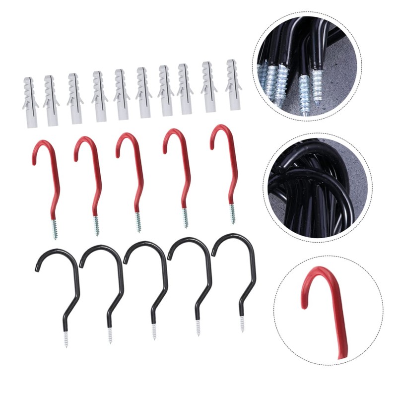 TEHAUX 10 Sets Bike Hooks Set for Wall Mounting Durable