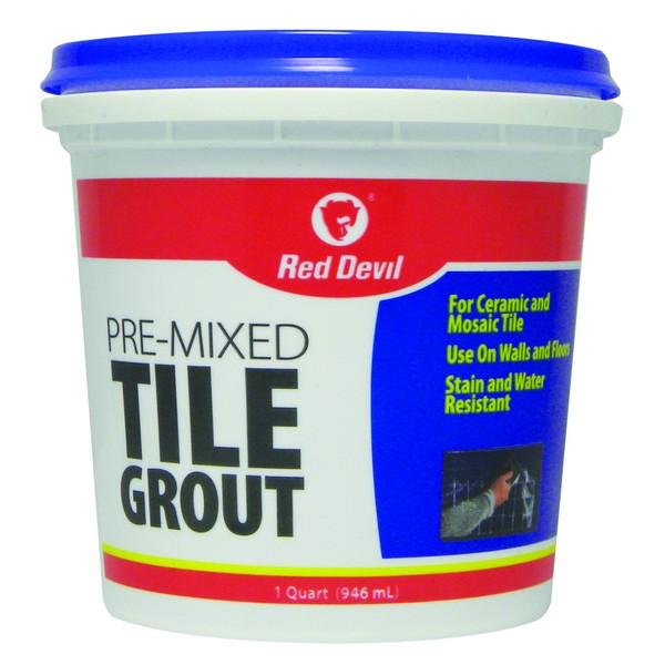 Red Devil 0424 Pre-Mixed Tile Grout, 1 Quart,White, (Pack of 1)